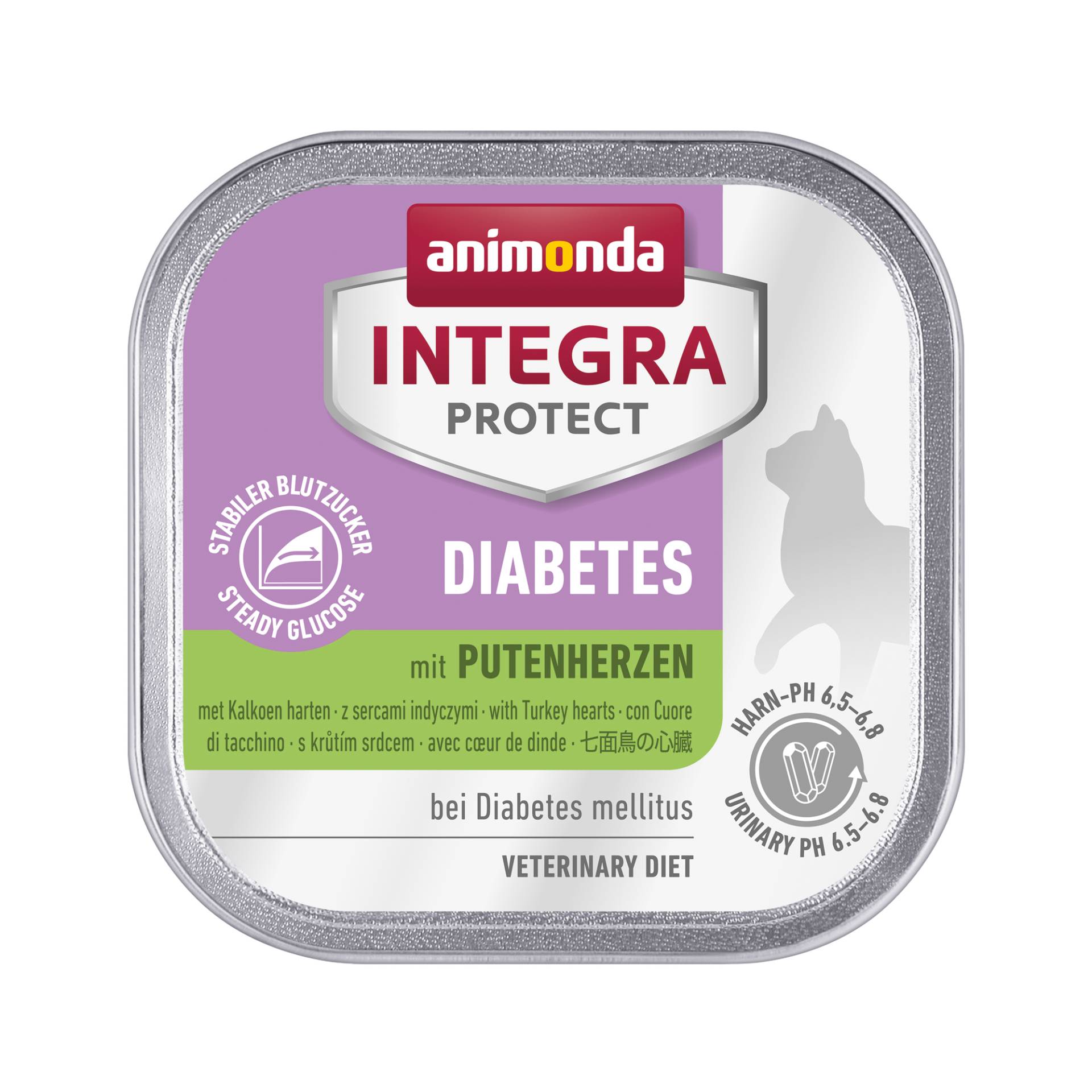 Animonda Integra Protect Diabetes Katzenfutter - Schälchen - Putenherz - 16 x 100 g von Animonda