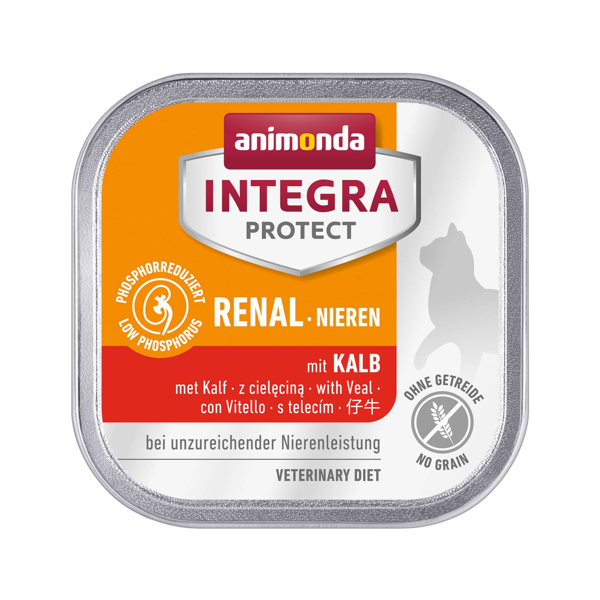 Animonda Integra Protect Nieren Katzenfutter - Schälchen - Kalb - 16 x 100 g von Animonda