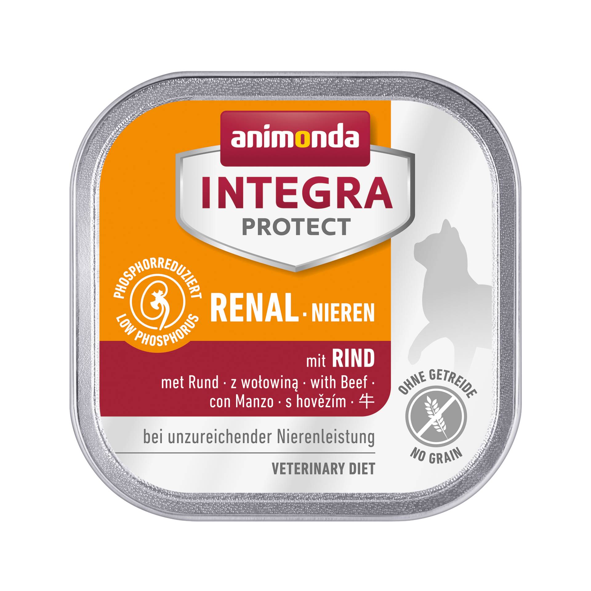 Animonda Integra Protect Nieren Katzenfutter - Schälchen - Rind - 16 x 100 g von Animonda