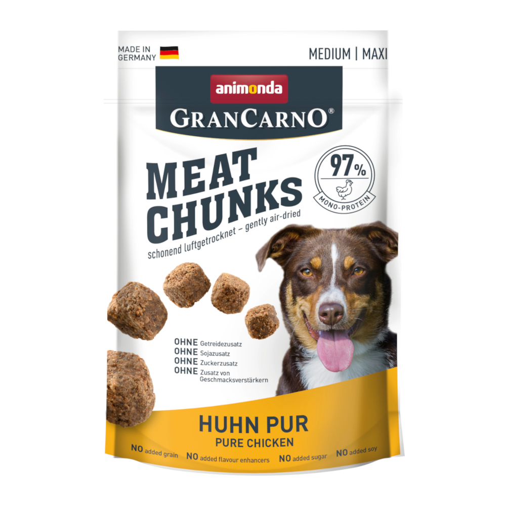 animonda Meat Chunks Medium / Maxi - Sparpaket: 4 x 80 g Huhn Pur von Animonda