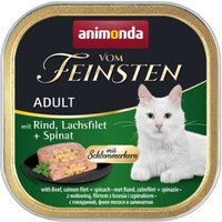 animonda Vom Feinsten Adult mit Schlemmerkern 32x100g Rind, Lachsfilet & Spinat von Animonda