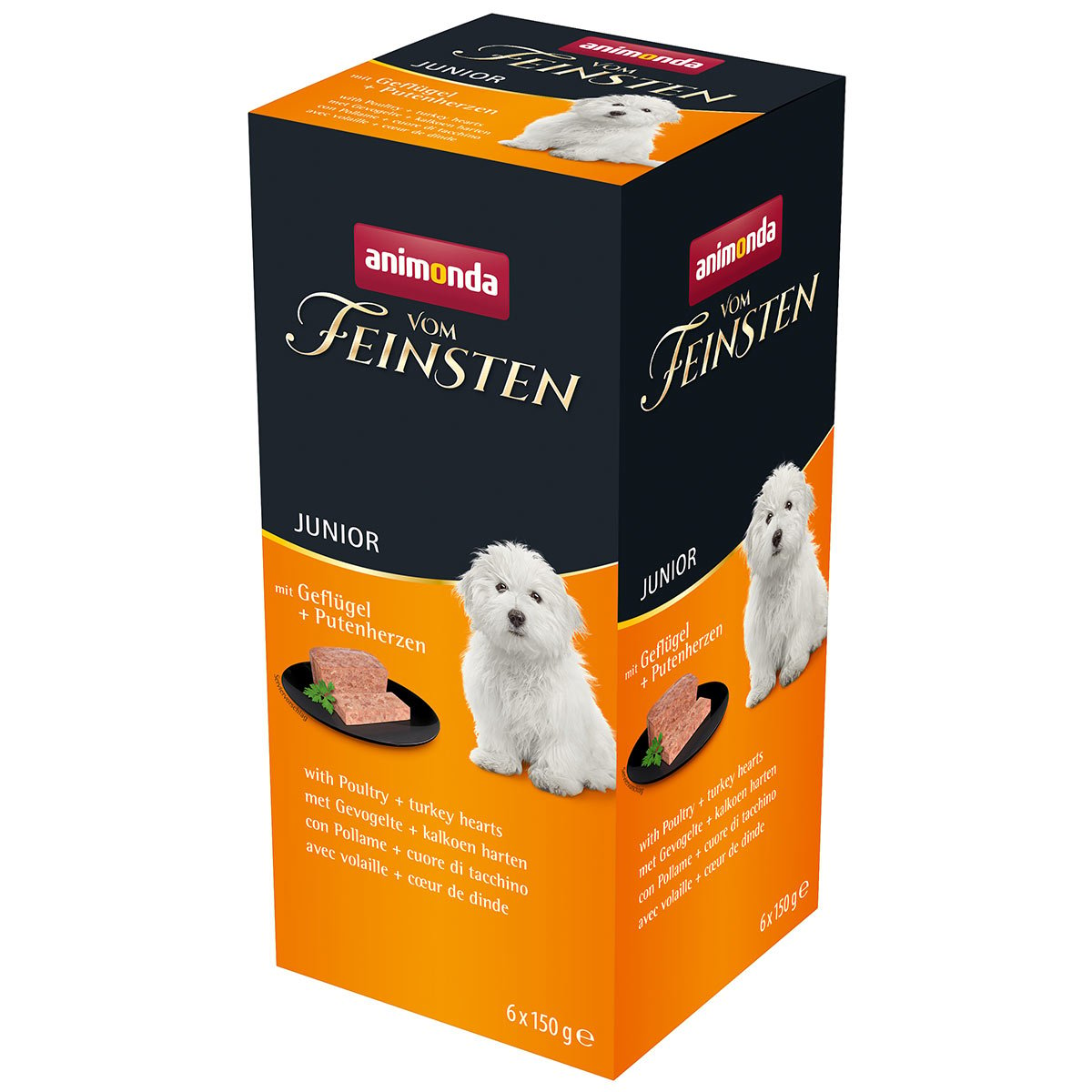 animonda vom Feinsten Junior mit Geflügel + Putenherz 6x150g von animonda vom Feinsten