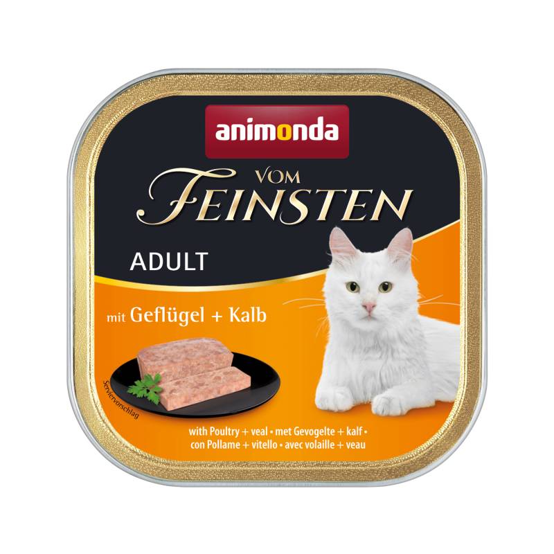 Animonda vom Feinsten Adult Katzenfutter - Schälchen - Geflügel & Kalb - 32 x 100 g von Animonda