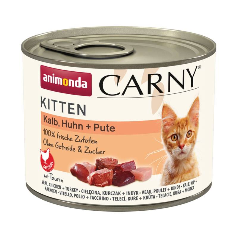 animonda Carny Kitten Kalb, Huhn + Pute 24x200g von animonda Carny