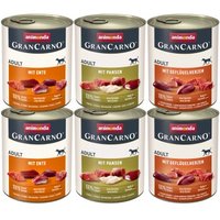 animonda GranCarno Original Nassfutter Hund Adult, Mixpaket 6x800 g Deftige Variation von Animonda