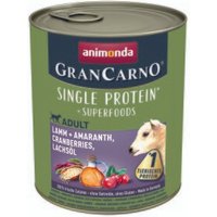 animonda GranCarno Single Protein Superfoods Nassfutter Hund Adult, Lamm & Amaranth, Cranberries, Lachsöl 12x800 g von Animonda