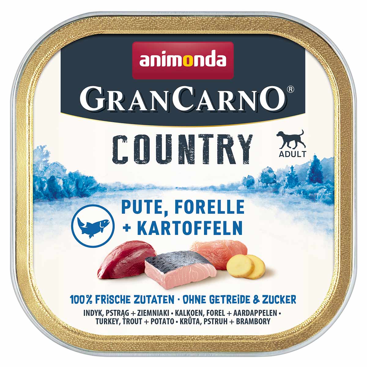 animonda GranCarno Country Pute, Forelle + Kartoffel 22x150g von animonda GranCarno