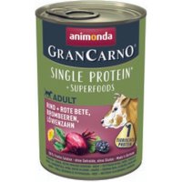 animonda GranCarno Single Protein Superfoods Nassfutter Hund Adult, Rind & Rote Bete, Brombeeren, Löwenzahn 12x400 g von Animonda