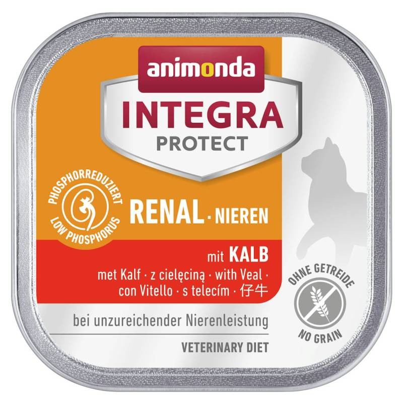 animonda Integra Protect Niere 100g Schale Katzennassfutter Sparpaket 32 x 100 Gramm mit Kalb