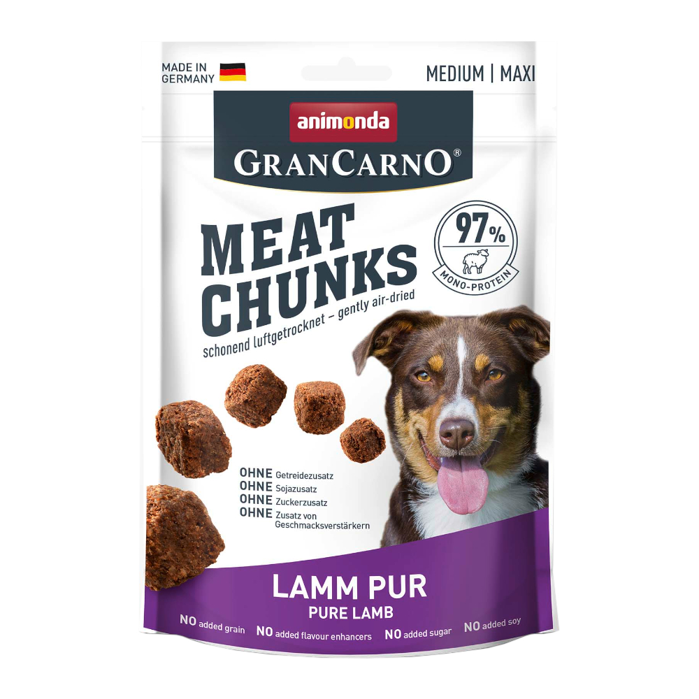 animonda Gran Carno Meat Chunks Medium / Maxi - Sparpaket: 4 x 80 g Lamm Pur von Animonda