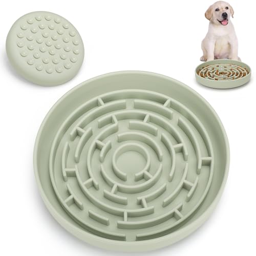 Anipaw Slow Feeder Hundenäpfe Silikon Labyrinth Futter Saugnapf Futternapf Futterspender Haustier Puzzle Leckmatte zum Verlangsamen des Fressens für mittelgroße und kleine Rassen von Anipaw