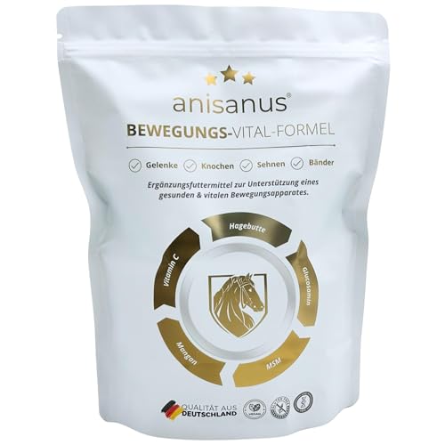 Anisanus® Gelenke Ergänzungsfuttermittel für Pferde – Glucosamin, MSM, Mangan, Hagebutte, Vitamin-C (250g) von Anisanus