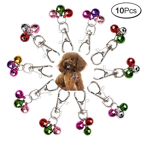 Anjing 10 Stück Haustierhalsband Glöckchen Katze Hund Halsband Glöckchen Schlüsselanhänger Bunte laute Haustier Glöckchen Anhänger von Anjing