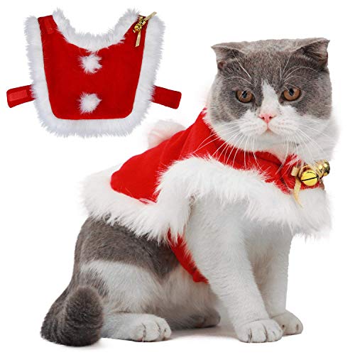 Anjing Cat Weihnachts-Kostüm, verstellbar, Weihnachtsmann-Kostüm mit Glocken, Weihnachts-Outfit von Anjing