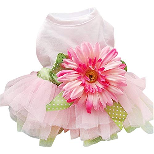 Anjing Daisy Flower Gaze Tutu Kleid Rock Welpen Katze Schleife Prinzessin Kleidung von Anjing