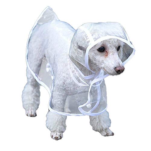 Anjing Hunde-Regenjacke, PVC, wasserdicht, transparent, mit Kapuze von Anjing