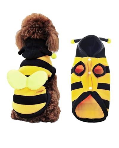 Anjing Kleine Hunde Katze Hummel Outfits Halloween Kostüm Overall Fancy Dress Pet Clothes Little Bee-L von Anjing