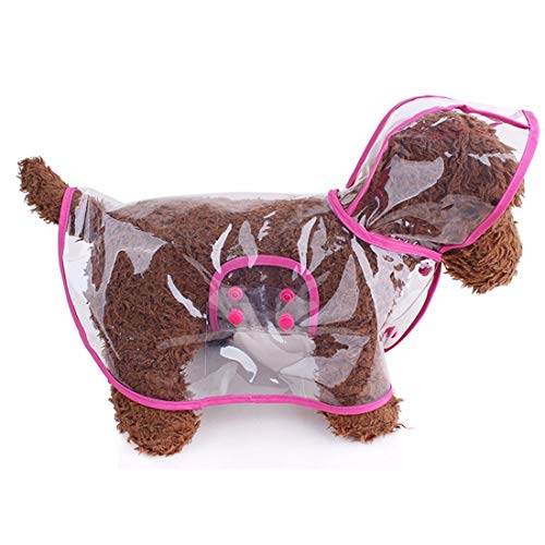 Anjing Pet Hunde-Regenmantel Poncho Hund Welpen Haustier Leichter Wasserdicht Teddy Transparent Kunststoff Regenmantel Rosa von Anjing