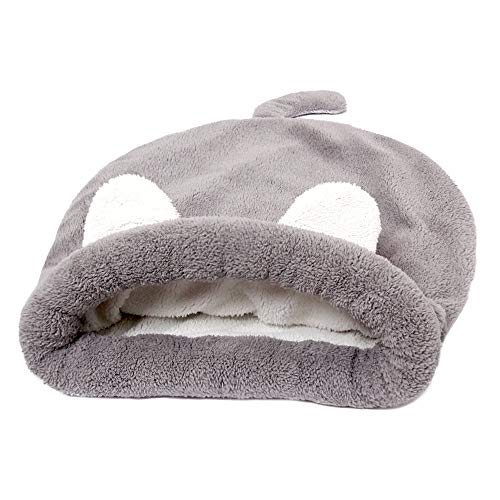 Anjing Schlafsack Fleece Katzenbetten Kuschelsack Decke Matte Sack geeignet für Katzen und Welpen, grau von Anjing