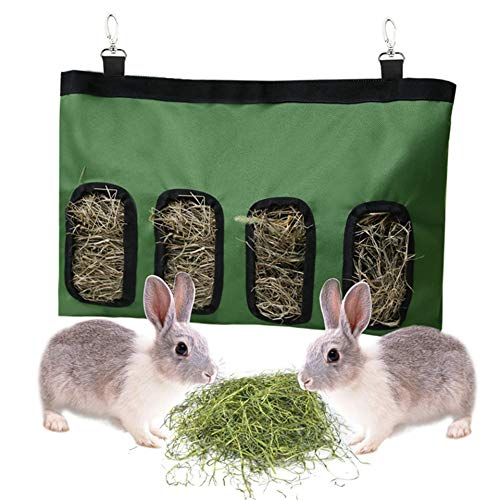 Kaninchen-Heu-Futterspender für Meerschweinchen, Heu-Futterstation, Hänge-Futterstation für kleine Tiere, große Größe, 600D Oxford-Stoff, 46 x 4 x 27,9 cm von Anjinguang