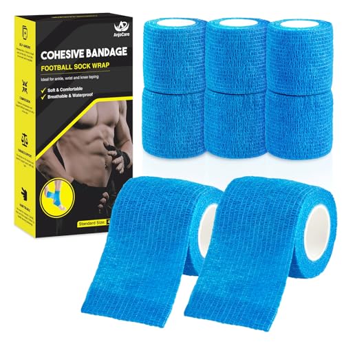 AnjoCare Selbstklebende Bandage Wrap(8Pack),atmungsaktive Selbstklebender Verband,kohäsive Bandage Wrap für Erste Hilfe,Sportverletzungen,Handgelenk Verstauchungen Schutz,Vet Wrap für Hunde(5CMX4.5M) von AnjoCare