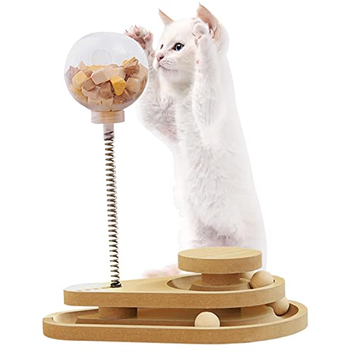 Anloximt Auslaufendes Spielzeug für Haustiere,Katzenspielzeug Interaktives Katzenspielzeug | Catnip Cat Toy Cat Nips Spring Toy Feeder Ball für interaktiven und Gewichtsverlust Saugnapf Cat Toy Food von Anloximt
