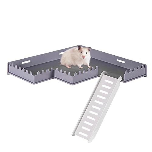 Anloximt Hamster-Standplattform,PVC-Käfig-Spielplatzständer für Hamster - Kletterndes Kauspielzeug für Igel, Hamster, Streifenhörnchen, Eichhörnchen, Rennmäuse, Papageien, Chinchillas von Anloximt