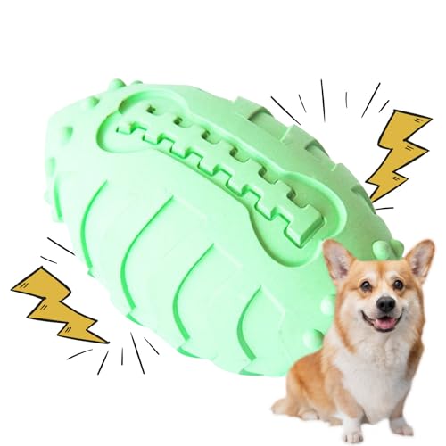 Anloximt Hundebälle aus Gummi | Gummi-Rugby-Hunde-Quietschspielzeug | Robuste, robuste, leicht zu reinigende Kaubälle für Welpen für Aggressive Kauer von Anloximt