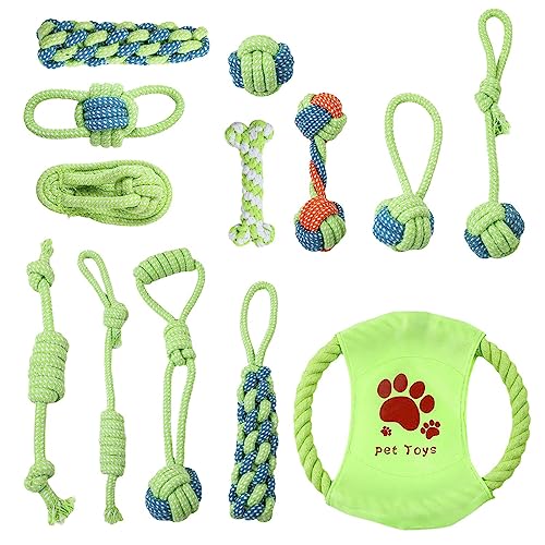Anloximt Hundeseilspielzeug | 13 Stück Welpen-Kauseil - Kauspielzeug zur Zahnreinigung, lustige Interaktion mit Löwenball-Design, für Welpen, Wolfshunde und kleine Hunde von Anloximt