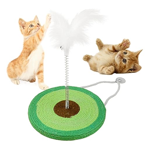 Anloximt Katzenkratzer mit Feder - 2-in-1-Katzenspielzeug - Interaktives Katzenkratzspielzeug mit Feder, bewegliches Federspielzeug für Katzen im Innenbereich, Kätzchenspielzeug von Anloximt