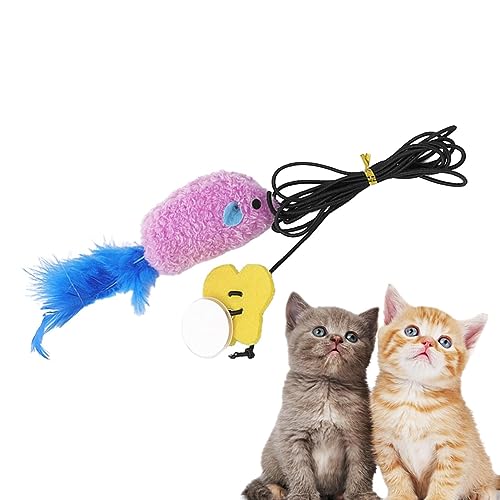 Anloximt Katzenstabspielzeug,Anhänger Sound Mouse Teasing Toy Zauberstab - Bissfestes Haustierspielzeug für kleine, mittlere und große Katzen von Anloximt