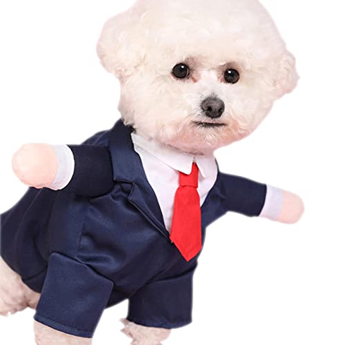Anloximt Kleidung für kleine Hunde,Kreativer, formeller Smoking mit roter Fliege, Hunde-Outfit für kleine, mittelgroße Hunde | Formelle Hundehochzeitskleidung für kleine Hunde von Anloximt
