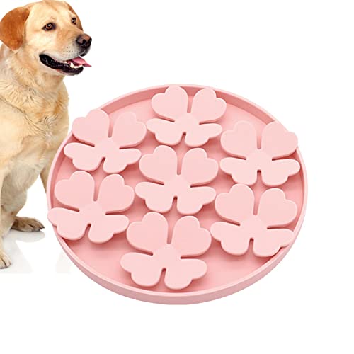 Anloximt Leckmatte für Hunde,Erdnussbutter Slow Feeder Bowl | Erhöhter Blumen-Slow-Futterspender zur Linderung von Langeweile und Pflege bei Haustieren, Nass-/Trockenfutter und Leckereien von Anloximt