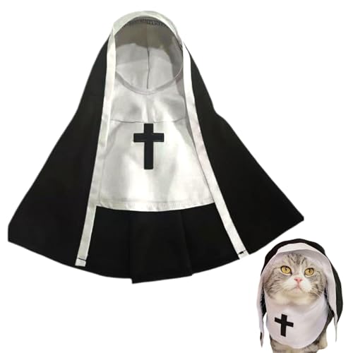 Anloximt Rollenspiel-Hundekostüme,Haustierkostüme für Katzen | Halloween-Hundekostüm, lustiges Cosplay-Nonnenkostüm - Sister Habit Haustier-Kostüm aus Stoff für kleine Katzen und mittelgroße Hunde von Anloximt