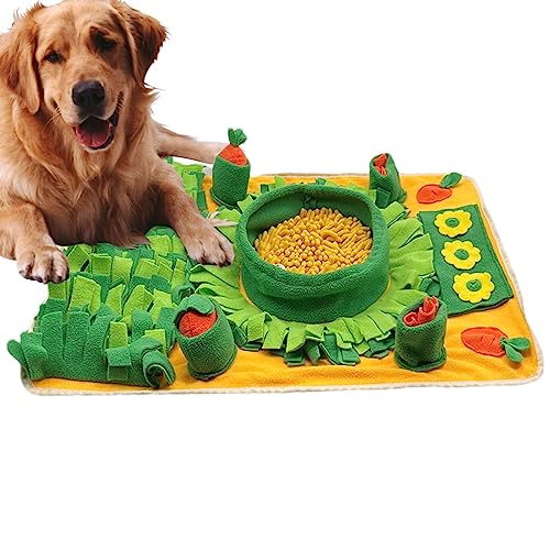 Anloximt Schnüffelmatte für Hunde,Puzzle-Leckerli-Pad, Decke, Spielzeug zur Bereicherung für Hunde - Gehirnstimulierendes Spielzeug, interaktive Futtermatten für Haustiere mit Quietscher von Anloximt