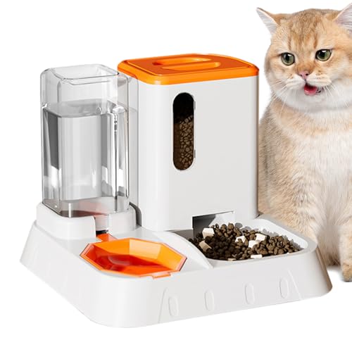Futterspender für Haustiere, automatisch, Futterspender für Katzen, automatisch | Transparenter automatischer Wasserspender für Lebensmittel - Abnehmbares Futterzubehör für Haustiere mit Anloximt von Anloximt