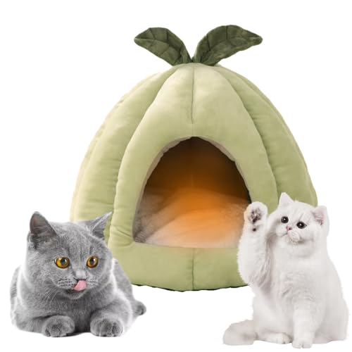 Katzenhöhlen für Wohnungskatzen, Katzenbetthaus | Rutschfestes Hundebett, Katzenhöhle in Cartoon-Melonenform - Warme Hundehütte, Katzenversteck für Hunde, Haustiere, Kaninchen, Hasen Anloximt von Anloximt