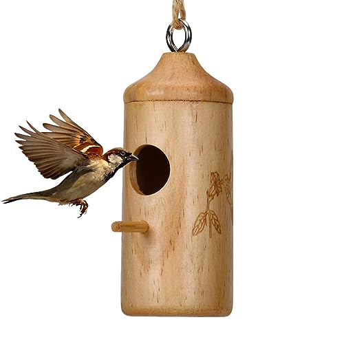 Kolibri-Nest - Holznest für Kolibri draußen - Vogelhäuschen für draußen, wiederverwendbares Naturholznest für Zaunkönig, Gartenfenstersperling im Freien Anloximt von Anloximt