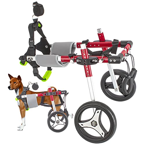 Anmas Box Hunderollstuhl, mittelgroßer Haustier-Hunderollstuhl, Hunde-Mobilitätsgeschirr, Rollstuhl, zwei Räder, verstellbarer Hunderollstuhl für die Rehabilitation der Hinterbeine von Anmas Box