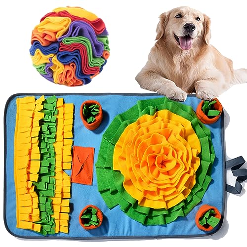 Anmas Box Snuffle Mat for Dogs,Interactive Dog Toy Ball,snuffle mat for puppies,Dog treat mat,Puppies Boredom Interactive Puzzle Toys Set, Dog Cat Pet Brain Games Encourage von Anmas Box