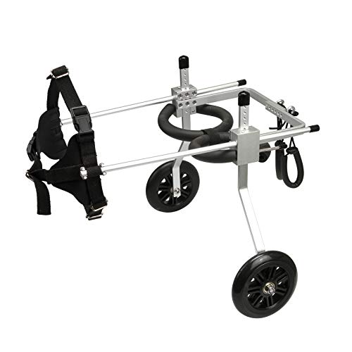 Verstellbarer Hunde-Rollstuhl für die Hinterbeine – Rehabilitations-2 Räder, mittelgroße Hunderollstuhl für 24-34 cm Hinterbeine, 5 bis 14 kg Hunde von Anmas Box