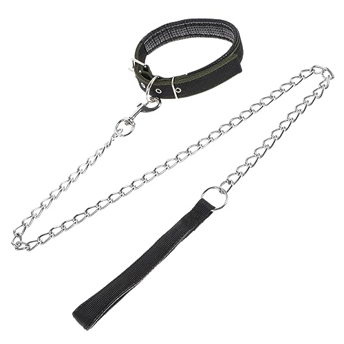 Anneome Verstellbares Hundehalsband mit Kette Haustierhalsband-Set Haustierzubehör Schwarz L 7 5–30 Kg Stilvoll für Haustiere von Anneome