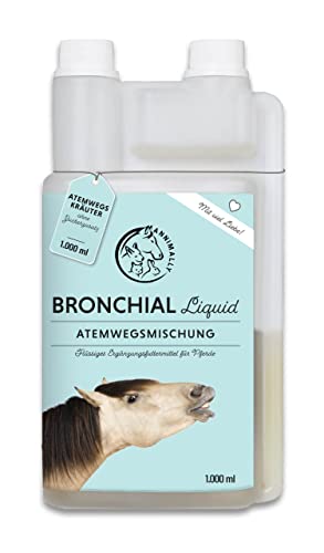 Annimally Hustensaft für Pferde 1000ml - Bronchial Hustensaft Pferd gegen Husten & zur Beruhigung der Atemwege - Halswohlsaft, Liquid aus Bronchialkräuter Mix von Annimally