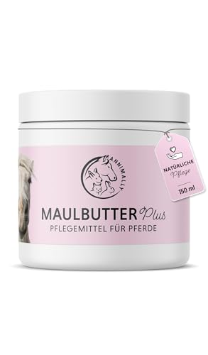 Annimally Maulbutter Pferd 150 ml - Maulpflege mit Kakaobutter, Ringelblumenöl, Sheabutter und Bienenwachs - Kakaobutter Geschmack für mehr Zufriedenheit beim Pferd von Annimally