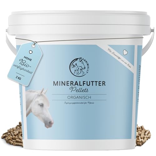 Mineralfutter Pferde organisch getreidefrei 3 kg - getreidefreies Ergänzungs Pferdefutter mit Vitaminen, Mineralstoffen und Spurenelementen, wie Zink, Selen, Omega 3 und Jod von Annimally