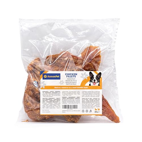 ANNONPET® Getrocknete Hähnchenfilets für Hunde - Natürlicher Snack, reich an Protein, niedriger Fettgehalt, Zahnunterstützung und hohe Verdaulichkeit - 100% Kauen für Hunde ohne Zusatzstoffe von AnnonPet