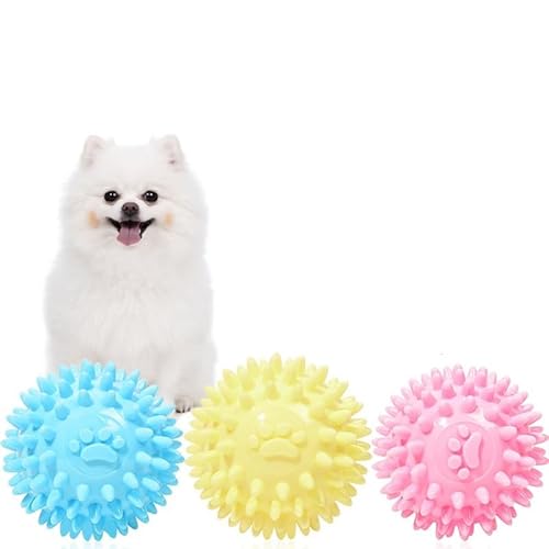 Anomidry hundespielzeug Ball 3er-Pack Hüpfbälle for Hunde, bissfeste Spielzeugbälle aus Gummi zur Zahnreinigung for Wurf- und Genesungstraining im Freien von Anomidry