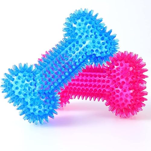 Anoudon 2pcs Hund Squeaky Knochen Kau Spielzeug für Aggressive Kauer, dauerhafte Hund Gummi Knochen Spielzeug Hunde Zähne Reinigung und Training von Anoudon