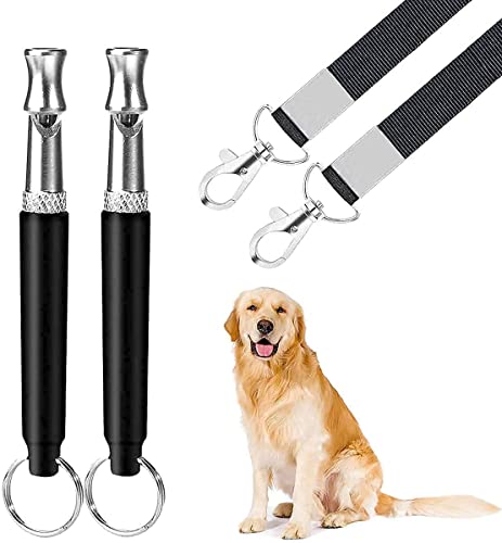 Anoudon 2pcs Hundepfeifen, Ultraschall-Hundepfeifen, um das Bellen mit justierbarer Neigung zu stoppen Stille Ultraschall-Hundetrainingspfeifen mit Lanyard für Haustier-Hundetraining von Anoudon