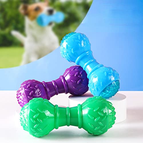 Anoudon 3pcs TPR Flash Haustier Sprachspielzeug, Kurzhantel Hundespielzeug, schwimmendes Wasser Training bissfestes Hundespielzeug，Gummi Barbell Soft Chew Bite Molar Zähne Spielzeug von Anoudon